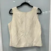 Tommy Bahama Women’s Beige Khaki Tank Sleeveless Silk Shirt Top Plus Size 14