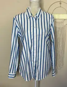 Façonnable • striped mixed media button down top