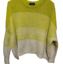 Express green yellow ombré oversized sweater size small