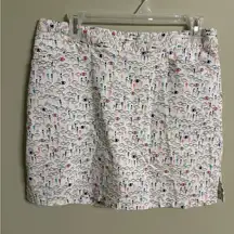 Lady Hagen Skort Size 8 Golf Umbrella White Built In Shorts All Over Print