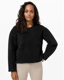 Black Wool Whenever Crew Sherpa Sweater Size 6