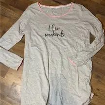 Serra Pink and Gray Striped night gown size large