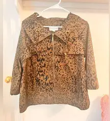 Erin London Cheetah Print Full Zip Jacket