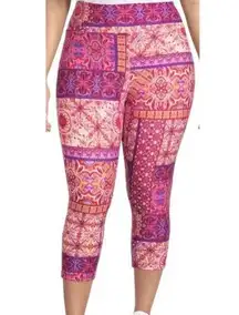 TERRA & SKY Womens Capri Leggings Size 3X 24W-26W High Rise Multicolor New