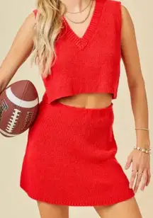 Red sweater set day&moon 