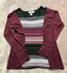 Jody California Womens Long Sleeve Top Size M Dark‎ Red Made In USA