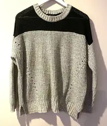 Sparkle & Fade color block sweater black gray medium