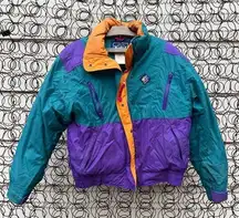 Vintage Woolrich color block down filled puffy ski coat winter coat