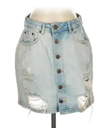 One teaspoon distressed button down skirt