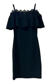 BCX Off the Shoulder Black Lace Dress Juniors Size 1