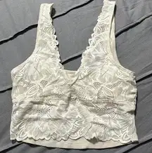 aerie | longline ribbed and lace bralette