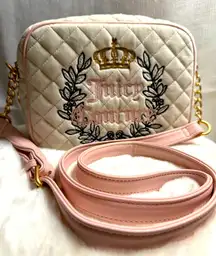 NEW Juicy Couture White Fuzzy Quilted Crossbody Bag