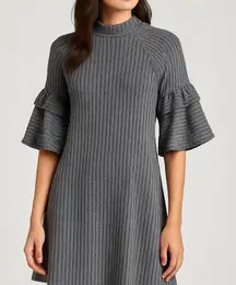 NITT by Flying Tomato Ribbed Ruffle Sleeve Knit Dress