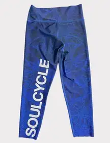 Soulcycle Cropped Blue Wheels Leggings Size Small