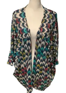 Painted Threads Women’s Lightweight Multicolor Chevron Cardigan Size S