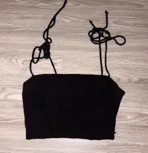 Aritzia Wilfred Black Cropped Tank Top