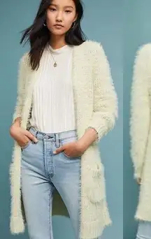 Anthropologie Meadow Rue Womens Whittier Eyelash Chunky Knit Longline Cardigan L