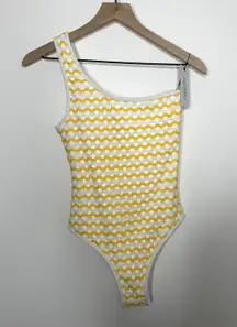 Ellejay Crochet Knit Swimsuit Womens New Yellow Size Small