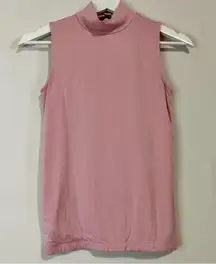 J. Crew Women’s Sleeveless Mockneck Tank Top Pink Size XS EUC Spring Girly Cute