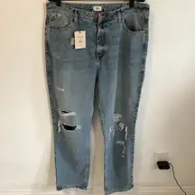 River Island High Rise Mom Jeans Distressed
