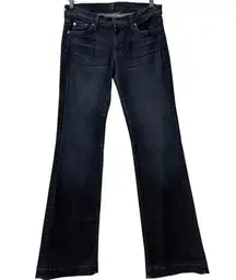 7 FOR ALL MANKIND Trousers Flare Low Rise Women's Denim Dark Wash Jeans Size 29