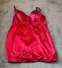 Red Underwire Satin Babydoll SIZE 3X