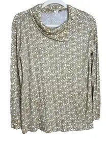 kate quinn womens Top Fruit Citrus Blouse Bamboo Lagenlook Artsy Mock Neck Boho