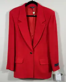 Hawksley & Wight NWT Vintage Deadstock Red Valentines Blazer Work Wool Women 12