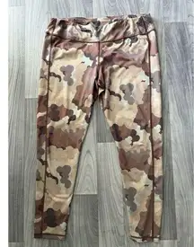 Burton AK Leggings Womens Size XL Brown Camo Base Layer Power Stretch
