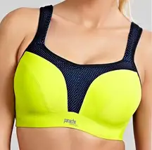 Panache Underwire Ultimate High Impact Sports Bra Bright Lime Cobalt Size 34HH