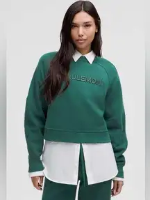 NWT Lululemon Scuba Oversized Pullover Wordmark Storm Teal Sweatshirt Size M L