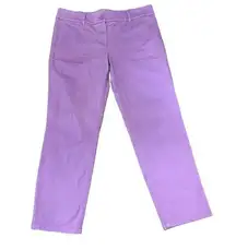 LOFT Outlet Mauve Modern Roll Cuff Chino Cotton Spandex Blend Size 10