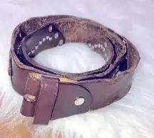 Small brown country wester leather belt