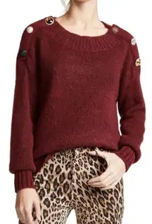 Veronica Beard Chase Sweater In Red Alpaca Wool Nylon Blend Size Large