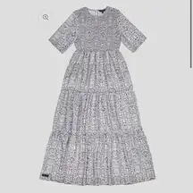 Snakeskin Shirred Dress MIDI DRESS BY