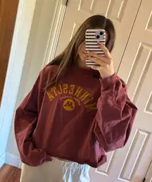 University of Minnesota Raw Hem Embroidery Crewneck 