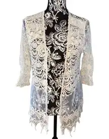 Lauren Michelle Knit Lace Cardigan Floral Boho Bohemian Indie Hippie