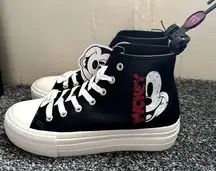 NEW Mickey Mouse Disney High Top Platform Sneakers in Black