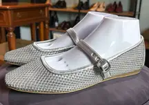 Dolce Vita Rodni Mesh Mary Jane Flats Silver Balletcore Fairy Luxury Career 9.5