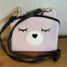 Betsey Johnson Pink Bear Crossbody Bag