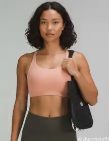 Like New Lululemon Energy Bra High Support 38DD Pink Puff W/ Reusable Tote Bag
