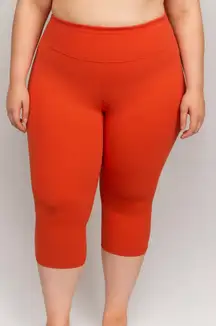 Gianni Bini Vibrant Orange/Red Cropped Active Leggings (989)