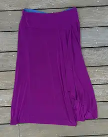 Women with Control by Renee Greenstein Purple Midi Skirt w/ Slit