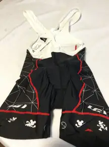 Louis Garneau‎ Women's Cycling Bib Shorts Size Large Black Red Mickey Mouse