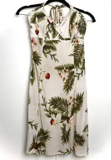 Two Palms Hawaiian Palm Print Halter Dress