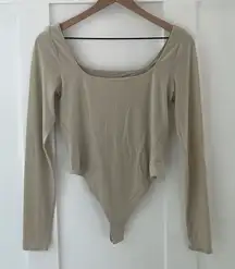 LULULEMON Wundermost Ultra-Soft Nulu Square-Neck Long-Sleeve Bodysuit Size M
