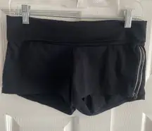 Bebe Sport Y2K Women's Large Rolled Waist Short Shorts Zip Mesh Sides BBSP Athle