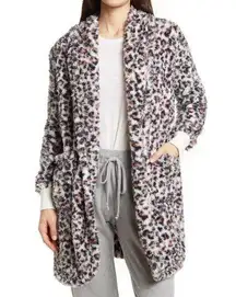 ABOUND | NWT | Medium | Ivory Egret Leopard Print Open Front Snuggle Cardigan