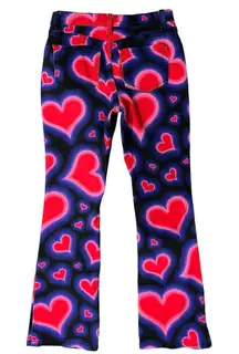 Delia's Dolls Kill Y2K Heart Low Rise Black Purple Red Pink Flare Jeans size XS