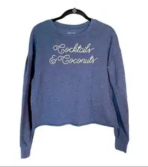Zoe + Liv Cocktails & Coconuts Blue Sweatshirt XS